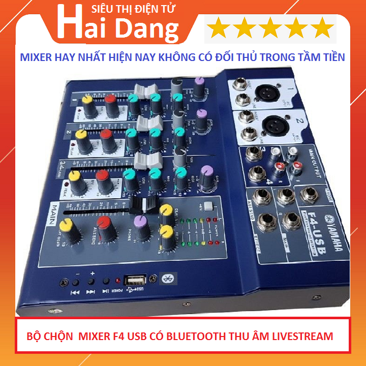 >> BÁO GIÁ BÀN TRỘN ÂM THANH MIXER BEHRINGER QX602MP3- HÀNG CHÍNH HÃNG | Shopee Lazada Sendo Tiki mới nhất 68 Bàn Trộn Âm Thanh Mixer F4-USB Tặng Giắc 6,5 Hát Livestream Karaoke Bàn Trộn Âm Thanh Mixer F4-USB Bluetooth Mixer Trộn Âm Thanh Hát Karaoke F4 bluetooth Hàng Chuẩn Nguồn To - Bộ Chọn Âm Thanh, Bàn Mixer F4 USB Có Bluetooth