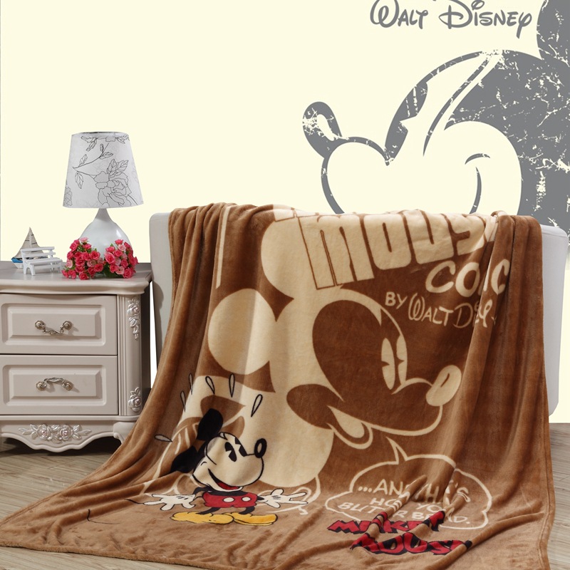 CÓ VIDEO. Mền Lông Disney Mickey nâu 2m x 1m5