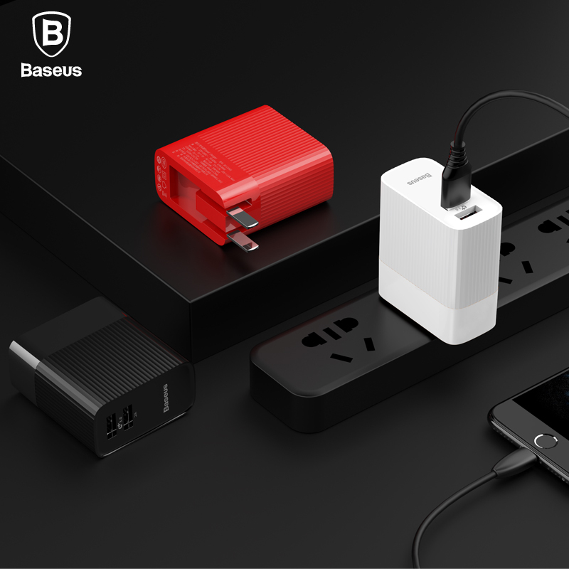 Củ sạc Baseus Transun Series Dual USB Hỗ trợ sạc nhanh 2.4 A cho iPhone , Samsung , Xiaomi