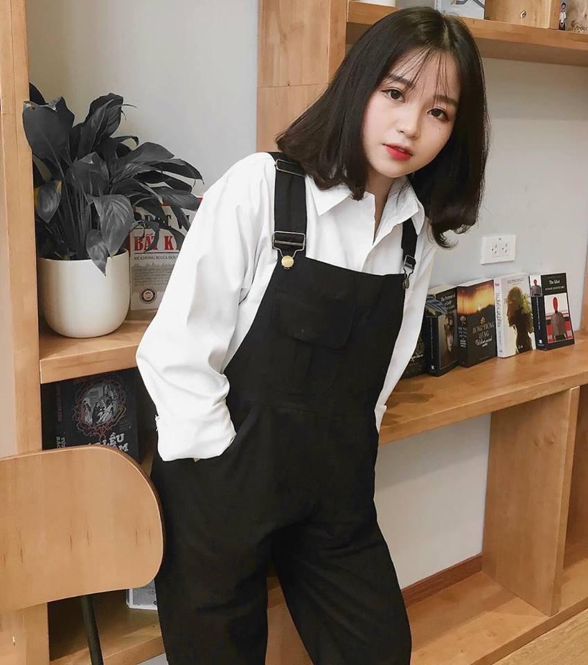 YẾM QUẦN KAKI MÀU ĐEN UNISEX (2 TÚI TRƯỚC NGỰC)