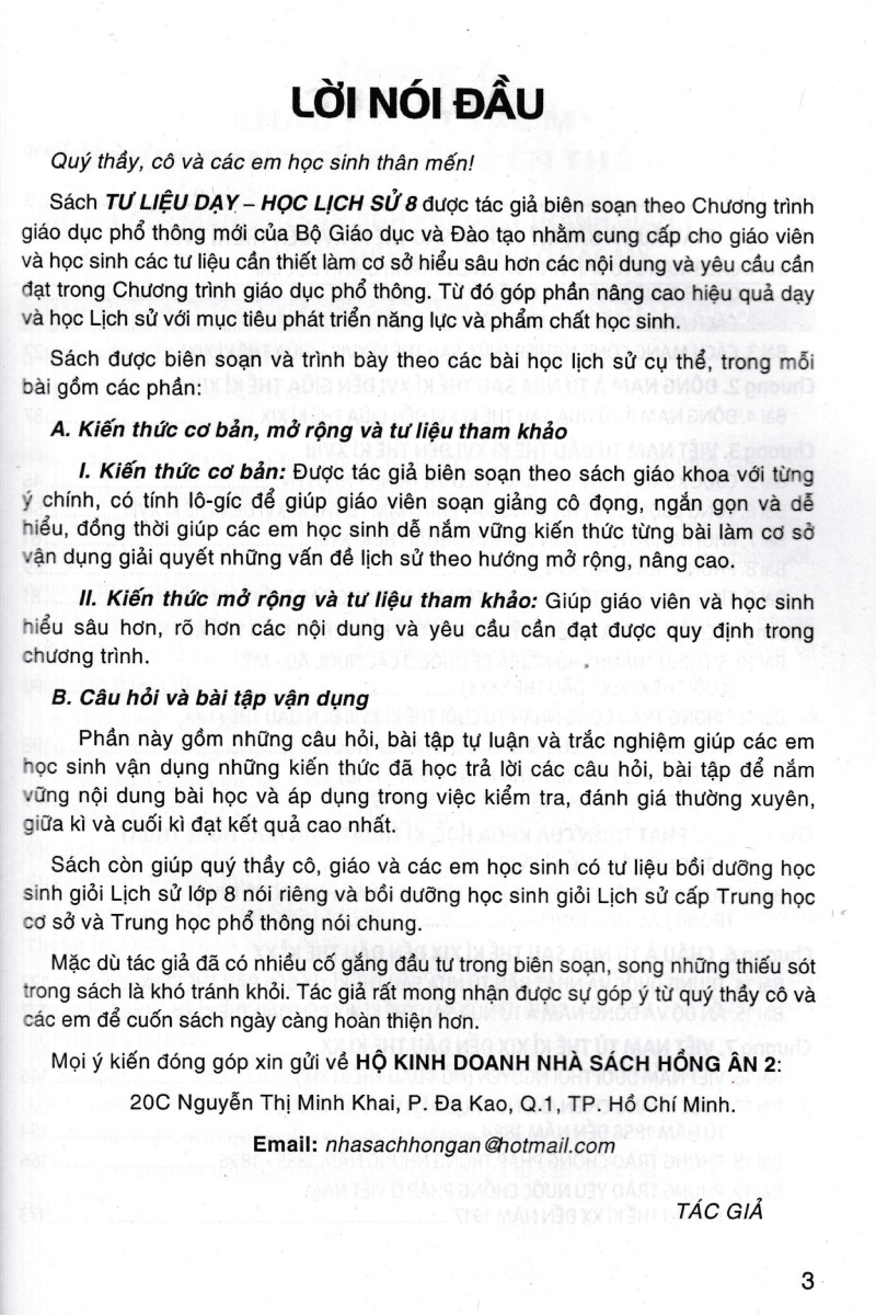 SÁCH - TƯ LIỆU DẠY - HỌC: LỊCH SỬ 8 + ĐỊA LÍ 8 (DÙNG CHUNG CHO CÁC BỘ SGK HIỆN HÀNH)