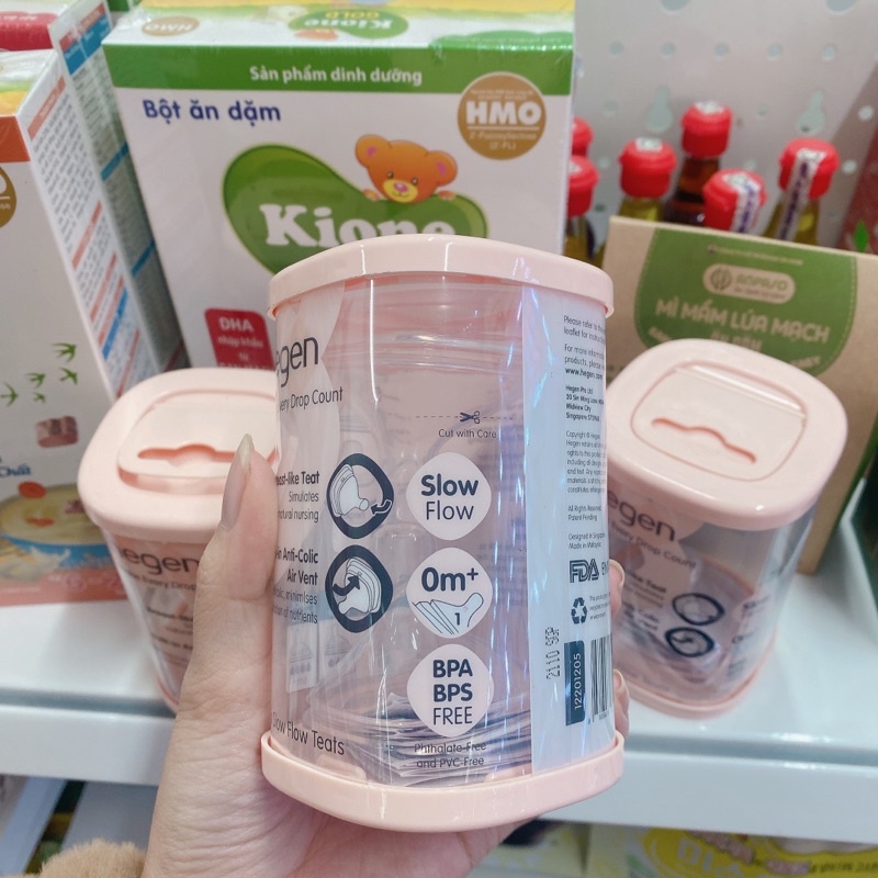 [Hoàn Tiền 10%]Hộp 2 Núm thay thế Bình sữa Hegen