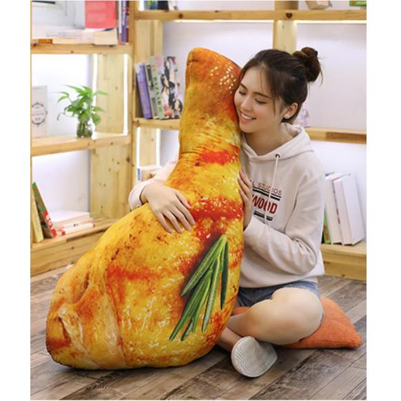 [HCM]GẤU BÔNG HÌNH ĐÙI GÀ 3D SIÊU THẬT 3 SIZE