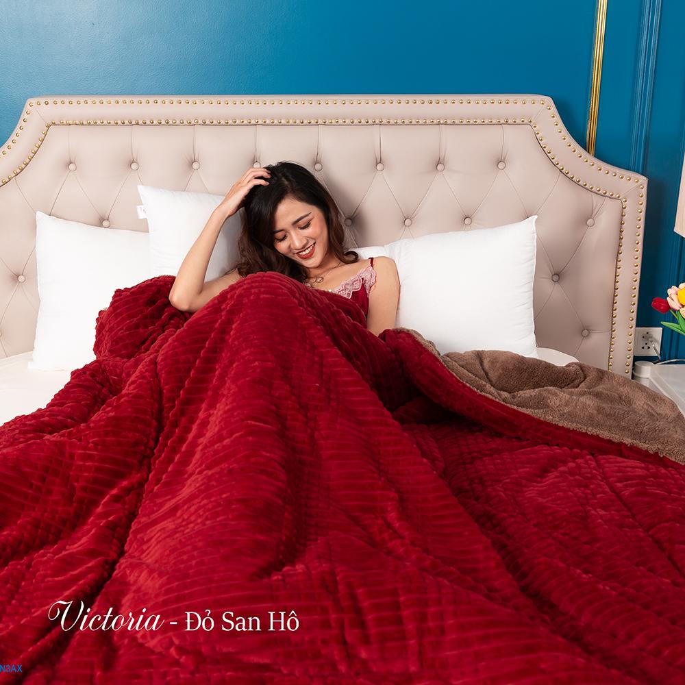 Chăn lông cừu Pháp Lasante’ | Victoria -  Đỏ San Hô