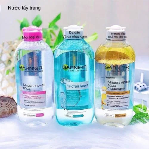 Nước tẩy trang Garnier Micellar 400ml của Nga