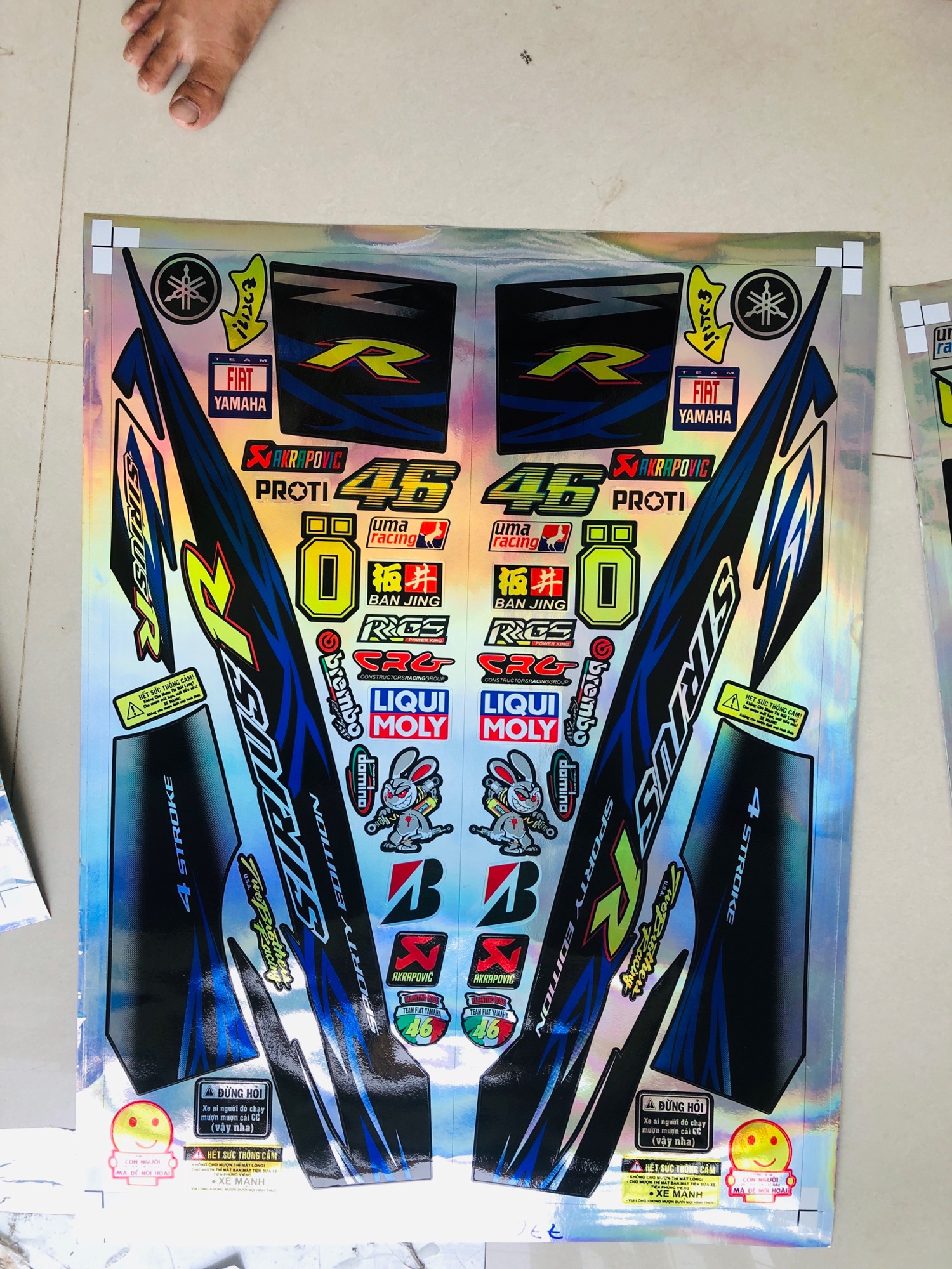 FREE SHIP - [ QUÍ KHÁCH VUI LÒNG MANG TEM RA TIỆM CHO THỢ DÁN] TEM RỜI Sirius R xanh đen Crom titan 7 màu