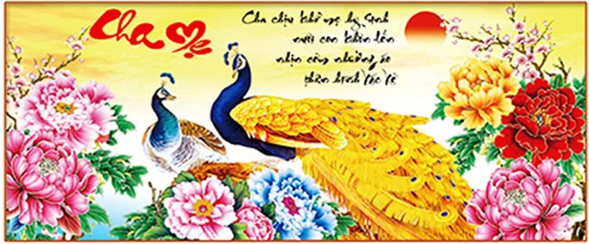 Tranh đính đá cha mẹ - lv134