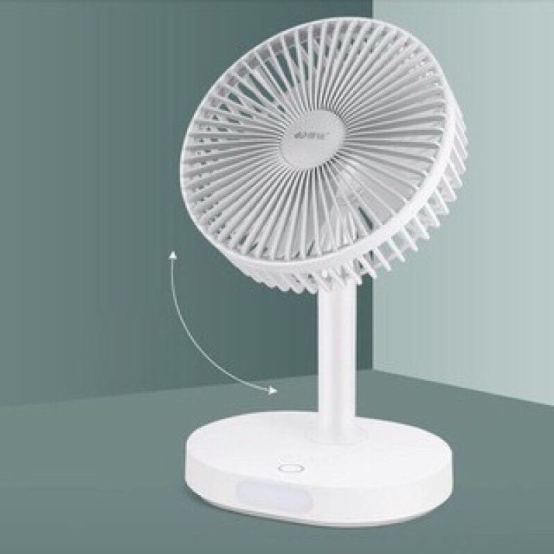 Quạt Tích Điện Để Bàn Mini Super Fan Gấp Gọn Có Thể Kéo Dài 3 Tốc Độ Gió Xoay 360 Cổng Sạc Usb Tiện Dụng, Bảo Hành 12 Tháng