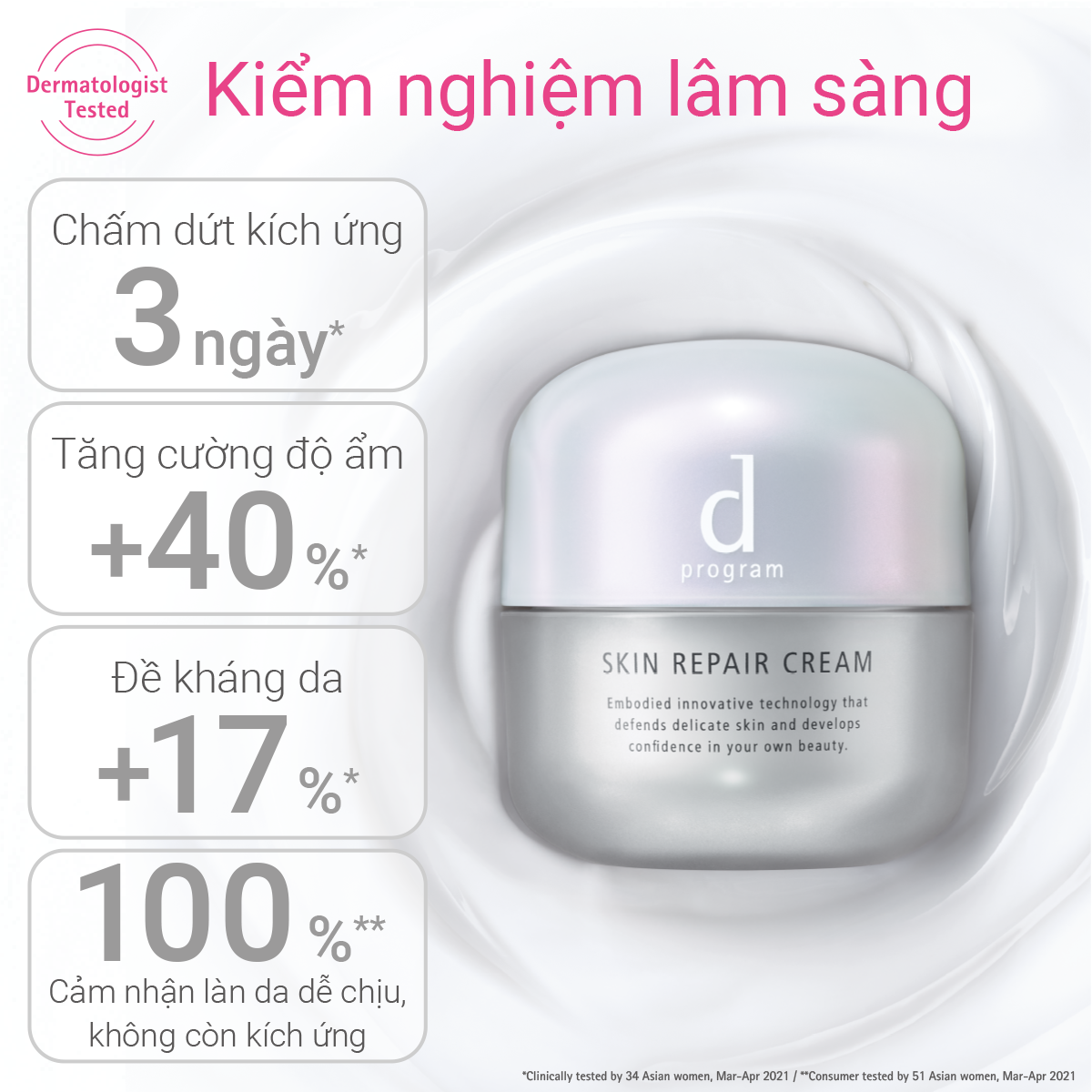 Kem dưỡng ẩm và phục hồi da d Program Skin Repair Cream 45g