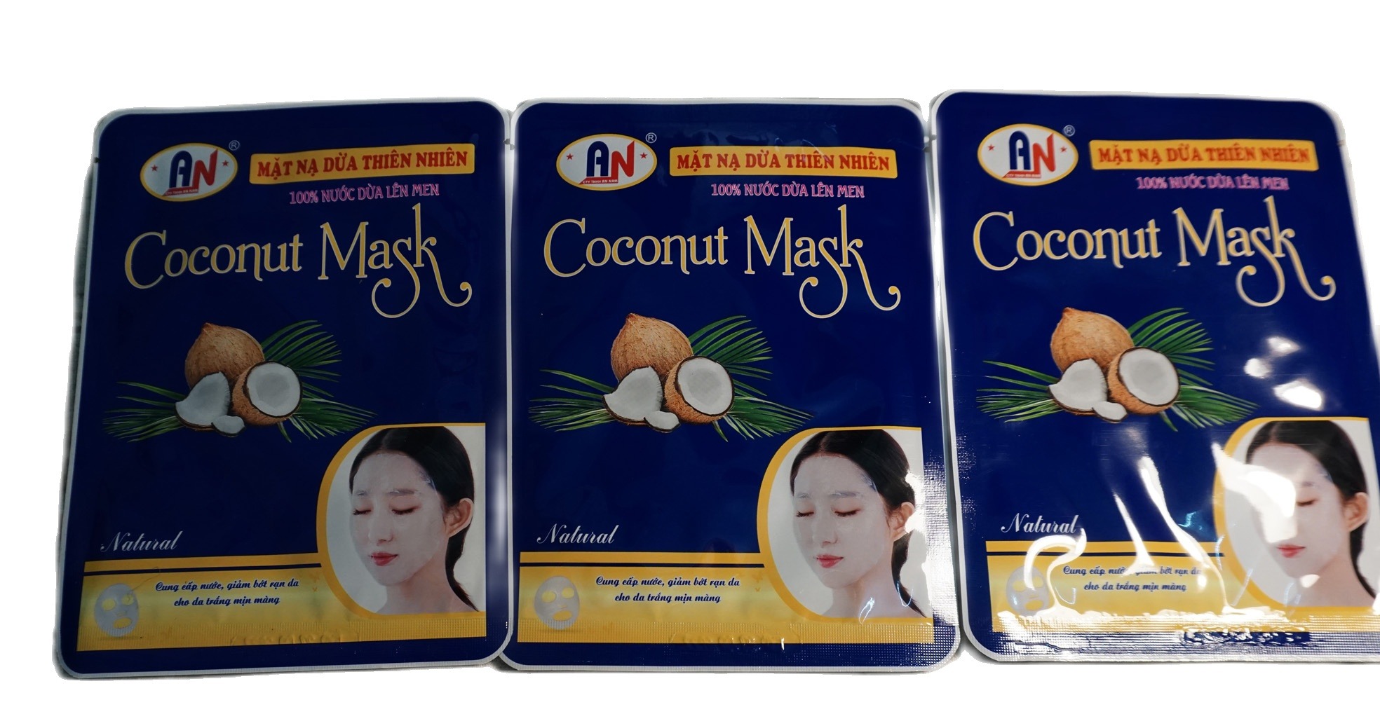 3 miếng mặt nạ dừa thiên nhiên