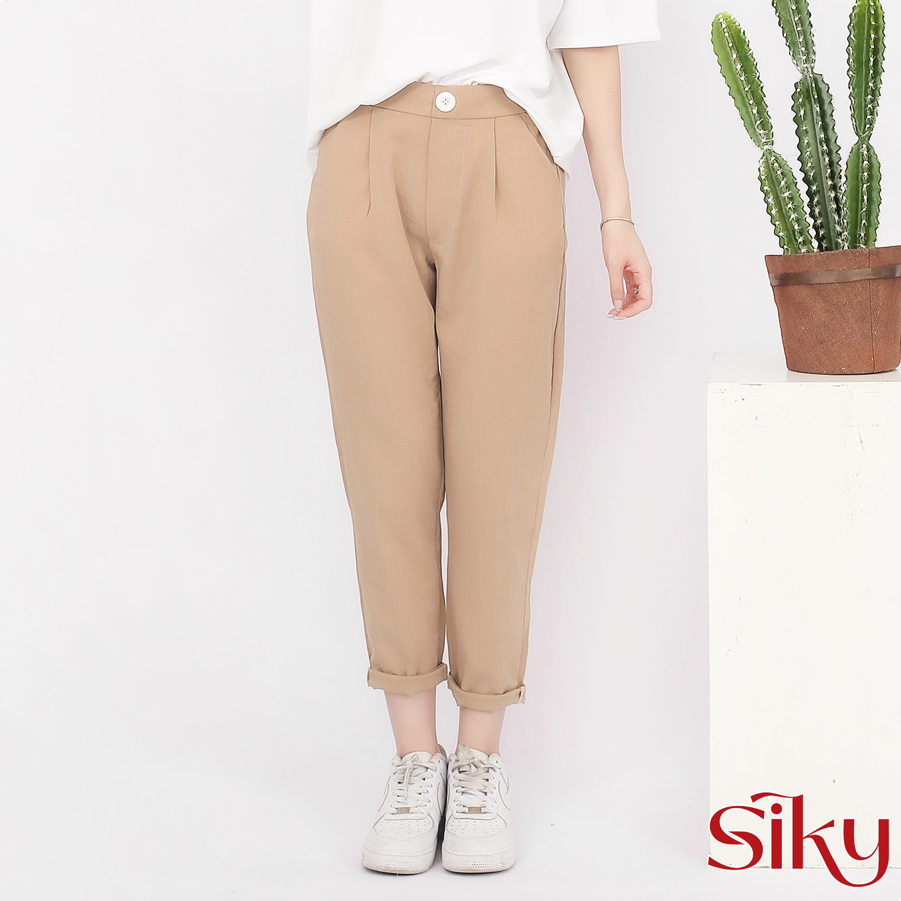 Quần baggy đũi cúc lưng thun SIKY - QD02