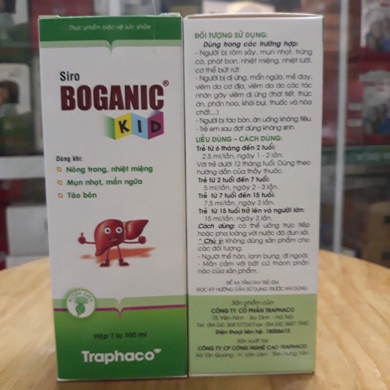 Siro mát gan thanh nhiệt Boganic Kid