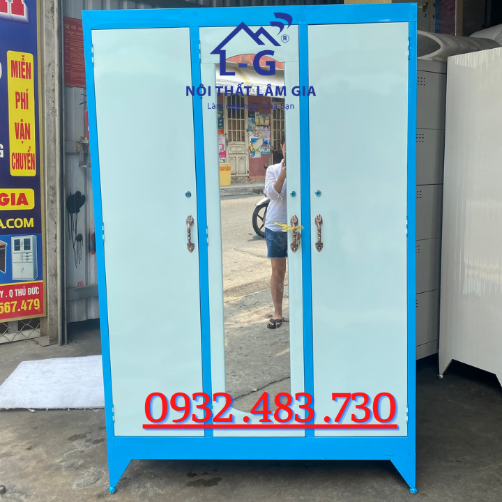 Tủ sắt quần áo giá rẻ - tủ sắt 3 cánh hcm