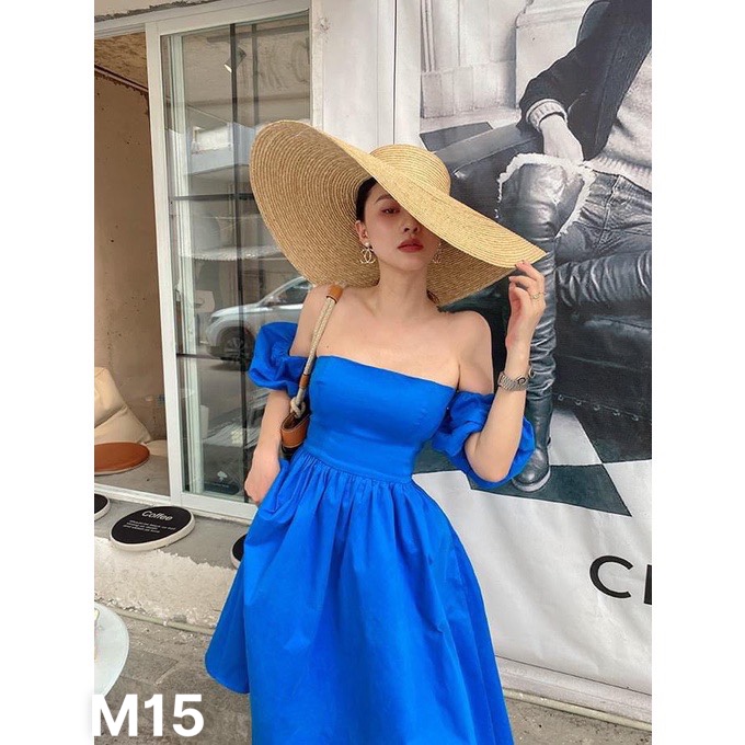 Đầm lụa trễ vai có mút ngực M15