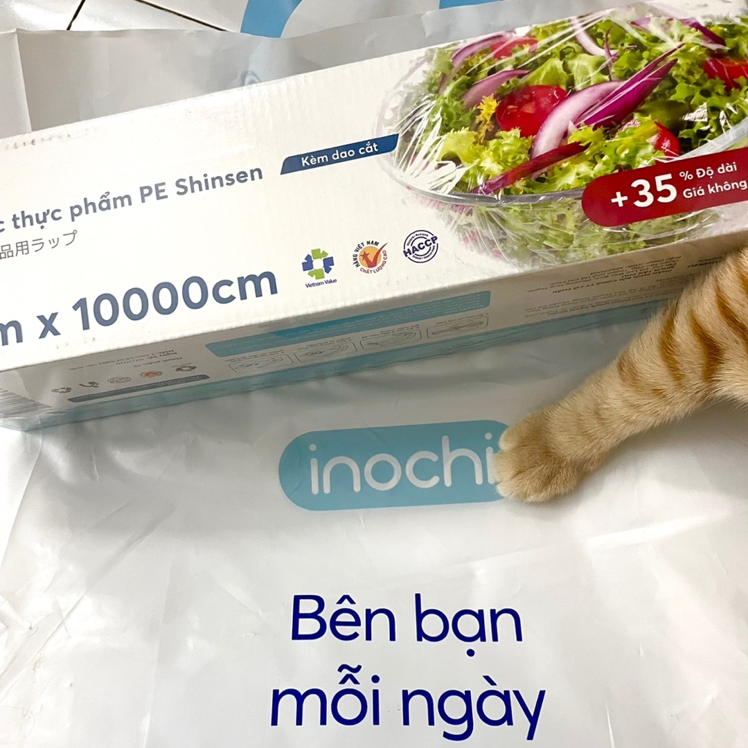 Màng bọc thực phẩm PE Inochi 30x10.000cm [HCM-Giao hoả tốc 2h]