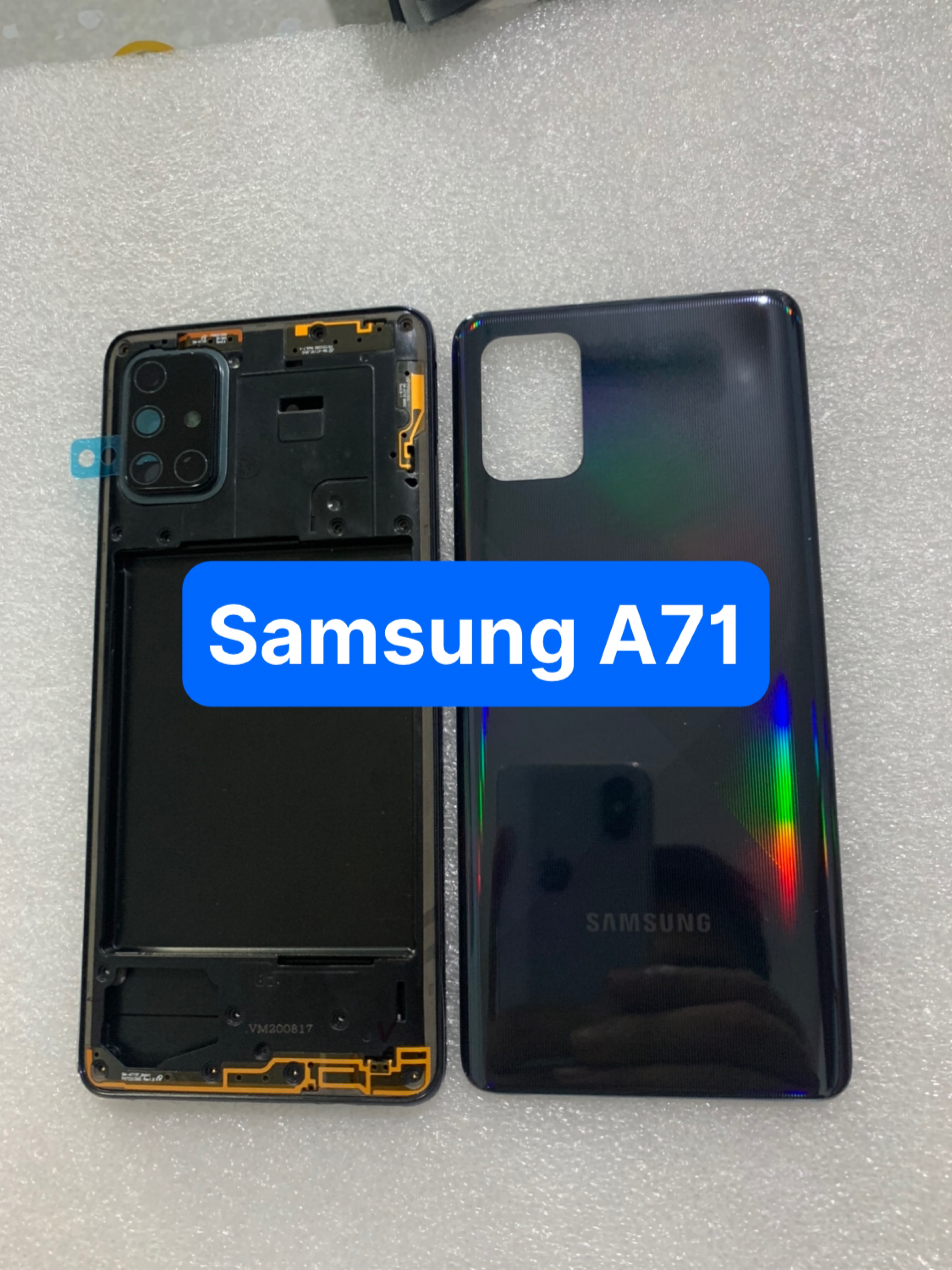 Bộ vỏ samsung A71 - gồm lưng,sườn,phím,kính camera