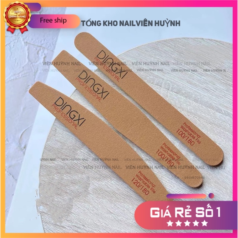 Dũa móng nhám da bò DINGXI  dũa móng nail xịn màu nâu