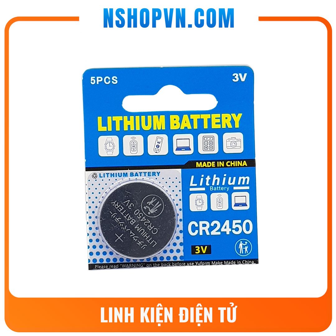 Pin cúc áo lithium cr2450 điện áp 3v