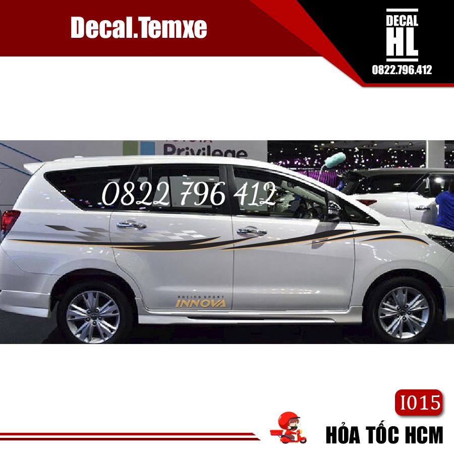Tem dán sườn xe Innova, các dòng xe 7 chỗ I015