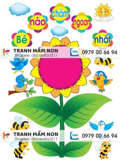 Tranh decal mầm non-Góc bé ngoan