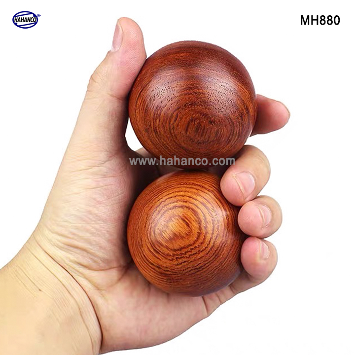 COMBO 2 quả bi 6cm lăn tay Mát xa Gỗ hương đỏ - giúp chống mỏi toàn diện (MH880-6) HAHANCO