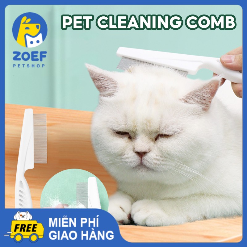 ZOEF Pet Thép Không Gỉ Lược Chó Mèo Bọ Chét Lược Dày Đặc Răng Lược LI0478