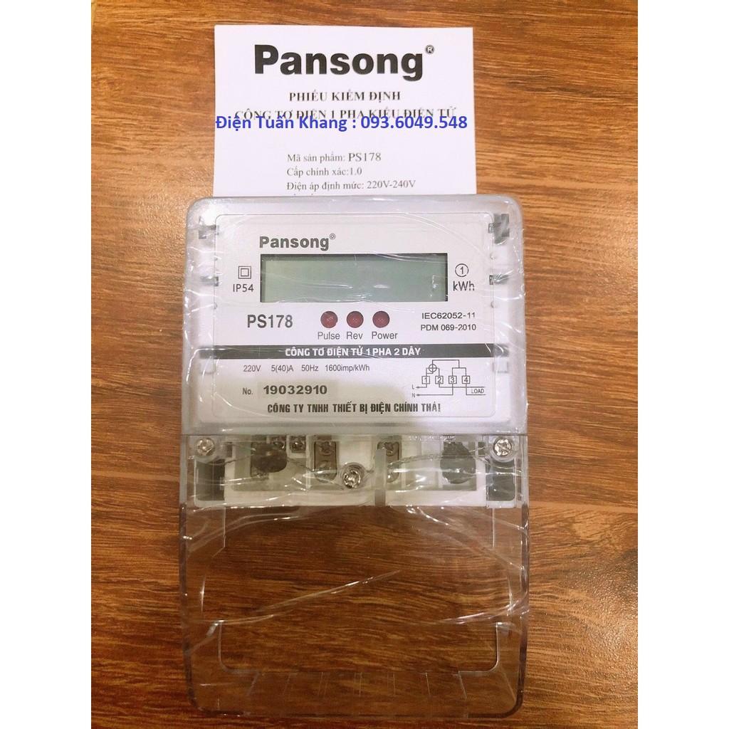 Công tơ điện tử 40A - PS178 Pansong ( Đồng Hồ Điện 1 Pha)
