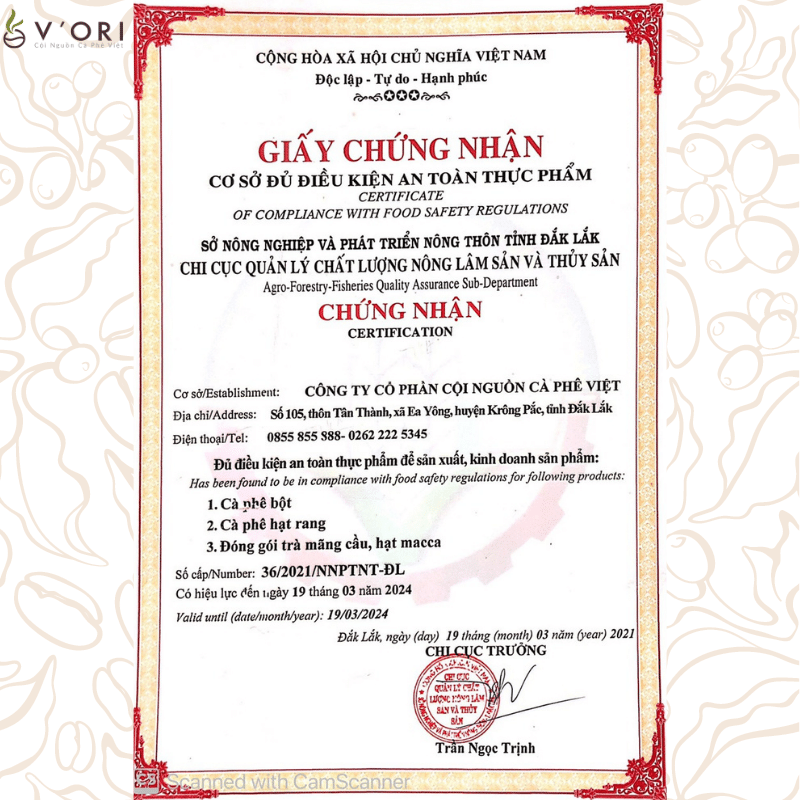 CÀ PHÊ BỘT CAO CẤP AMA 250GR (CÓ CHỨNG NHẬN UTZ & VIETGAP)