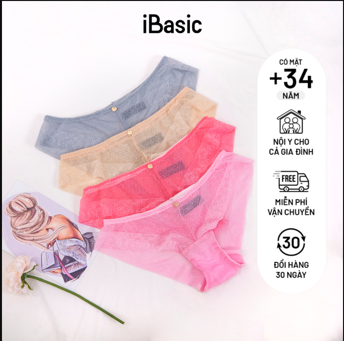 Quần lót nữ bikini ren ibasic panw159