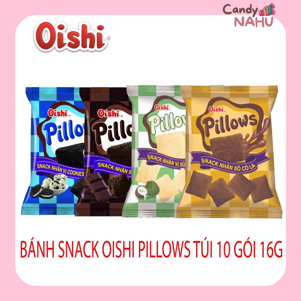 Bánh snack Oishi Pillows túi 10 gói 16g - Đồ Ăn Vặt Giá Rẻ