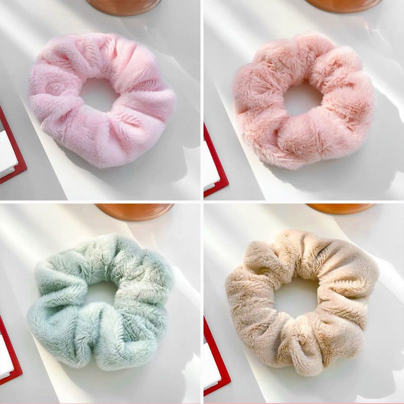 Dây Cột Tóc Scrunchies vải Lông Mềm