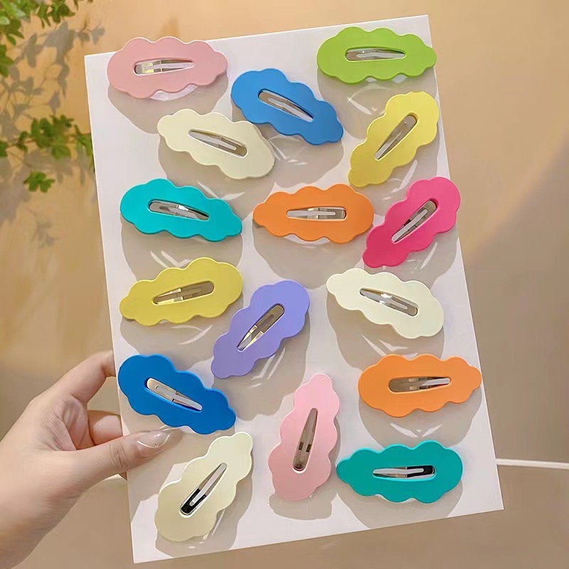 01 Kẹp tóc mái nhựa nhám nhiều màu Phụ Kiện 68 (ngẫu nhiên)