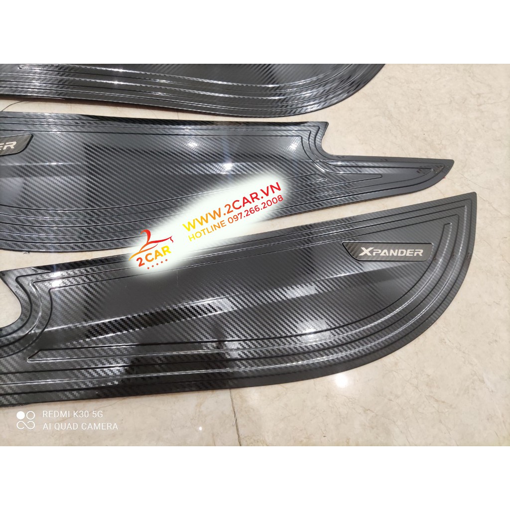 Ốp tapli cánh cửa carbon xe xpander đời 2018 2019 2020 2021 2022 2023 vân cacbon cao cấp