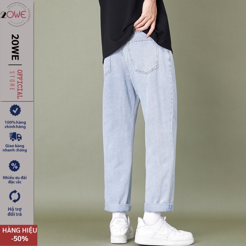 Quần jean baggy nam đen ống suông rộng dáng đứng xanh TR01 chất bò cao cấp rin trơn phom xuông unisex 20WE hàn quốc 2022