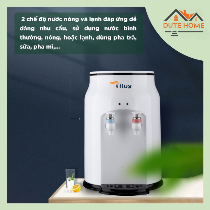 Cây Nước Nóng Lạnh, Bình Nước Nóng Lạnh Mini Để Bàn Tiết Kiệm Điện TILUX Có Công Tắc Tắt Bật Nóng Lạnh