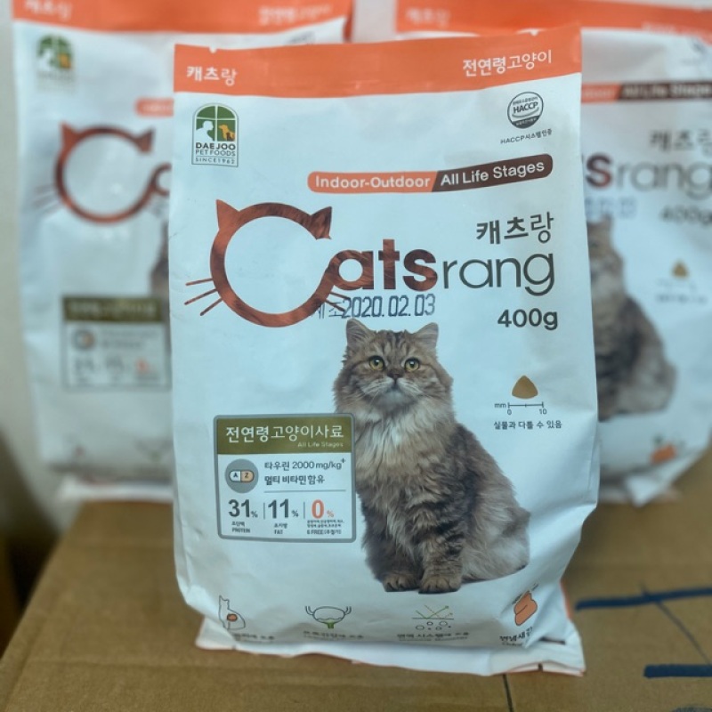 400gr Catsrang thức ăn cho mèo nhập khẩu Hàn Quốc, chất lượng đảm bảo an toàn đến sức khỏe người sử dụng, cam kết hàng đúng mô tả