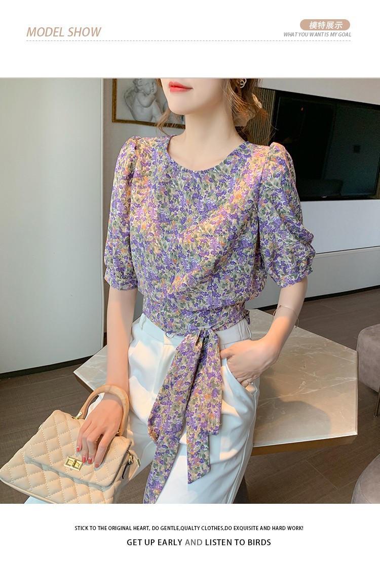 ÁO HOA CROPTOP THẮT NƠ EO XINH SẮN Phong Cách Hàn Quốc Cực Hot