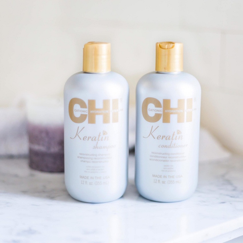 [HCM]Dầu gội xả CHI Keratin Reconstructing Mỹ dành cho tóc khô xơ (2x335ml)