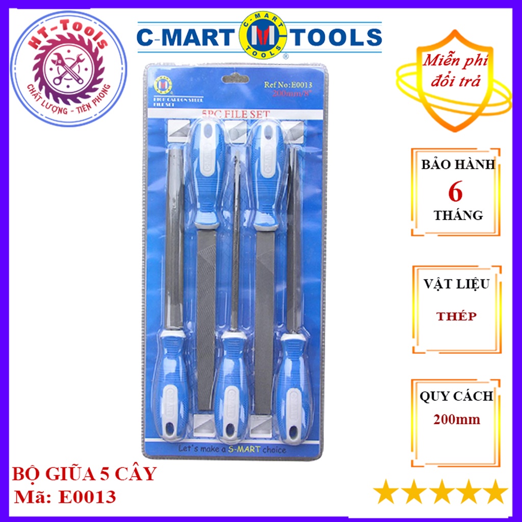Bộ Dũa (5 cây) 8inch/200mm  E0013 C-MART