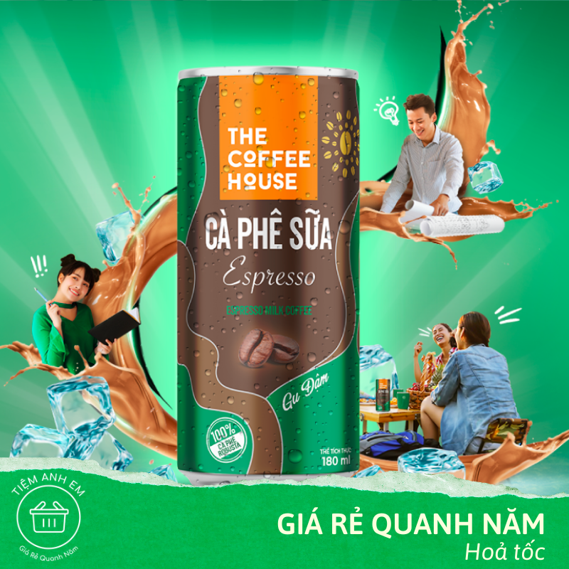 Cà Phê Sữa Espresso The Coffee House Uống Liền Lon 180ml