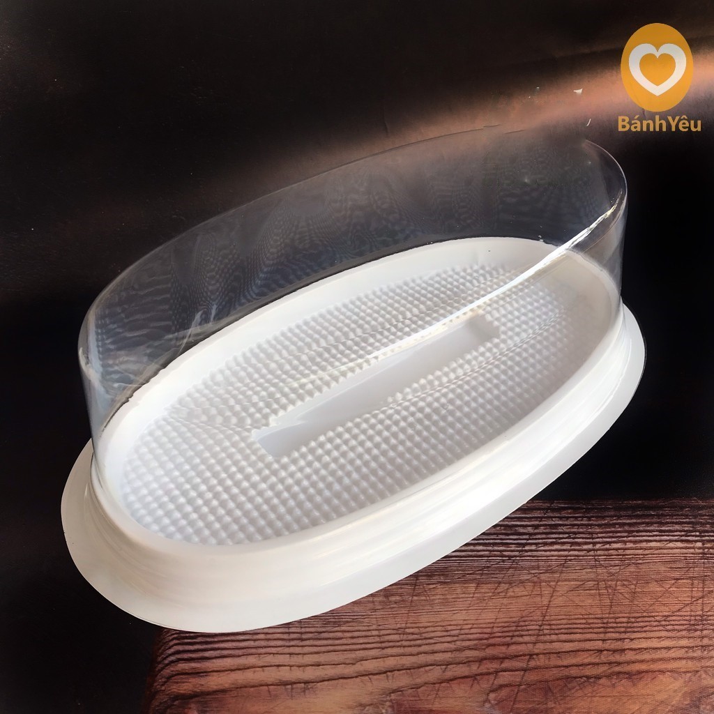 Bộ 10 hộp nhựa Oval đế trắng