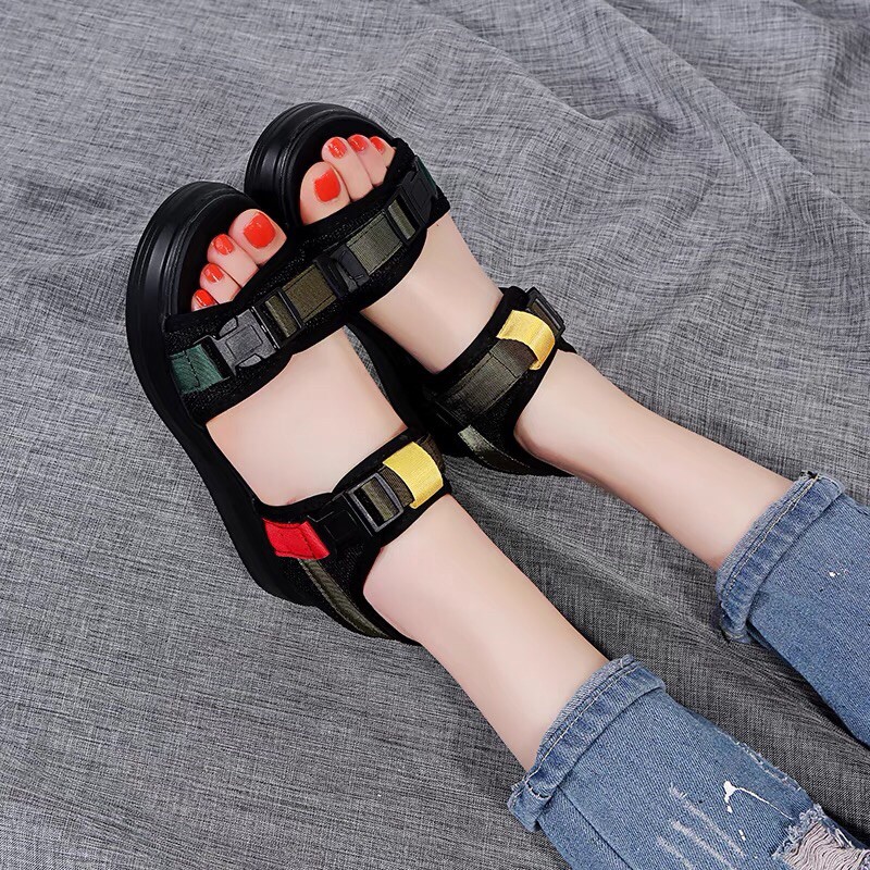 SANDAL NỮ, SANDAL HỌC SINH 2 QUAI ĐẾ CAO CÁ TÍNH