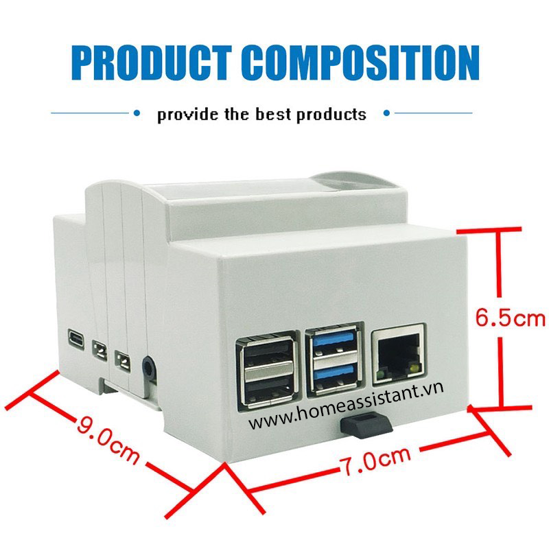 Case Nhựa Cài Thanh Din-Rail Tủ Điện Cho Raspberry Pi 4