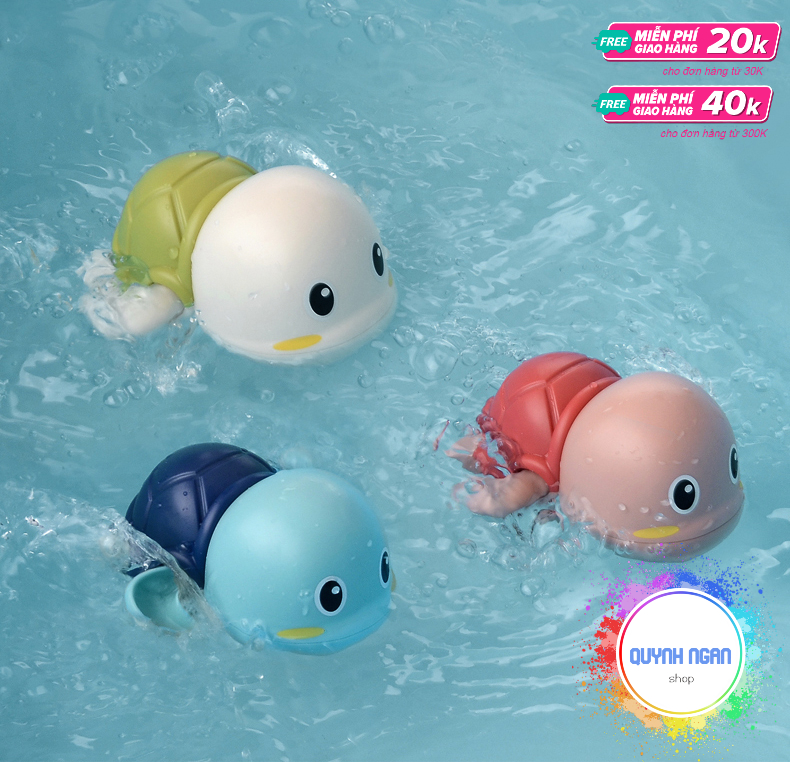 Set đồ chơi bồn tắm 3 chú rùa con biết bơi cho bé siêu dễ thương chất liệu