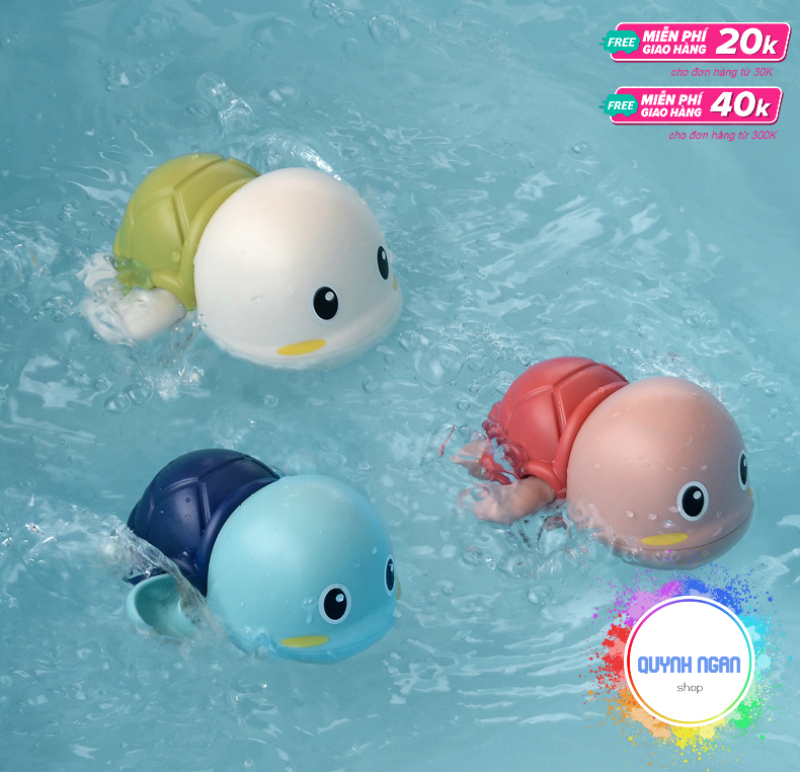 Set đồ chơi bồn tắm 3 chú rùa con biết bơi cho bé siêu dễ thương chất liệu nhựa ABS an toàn