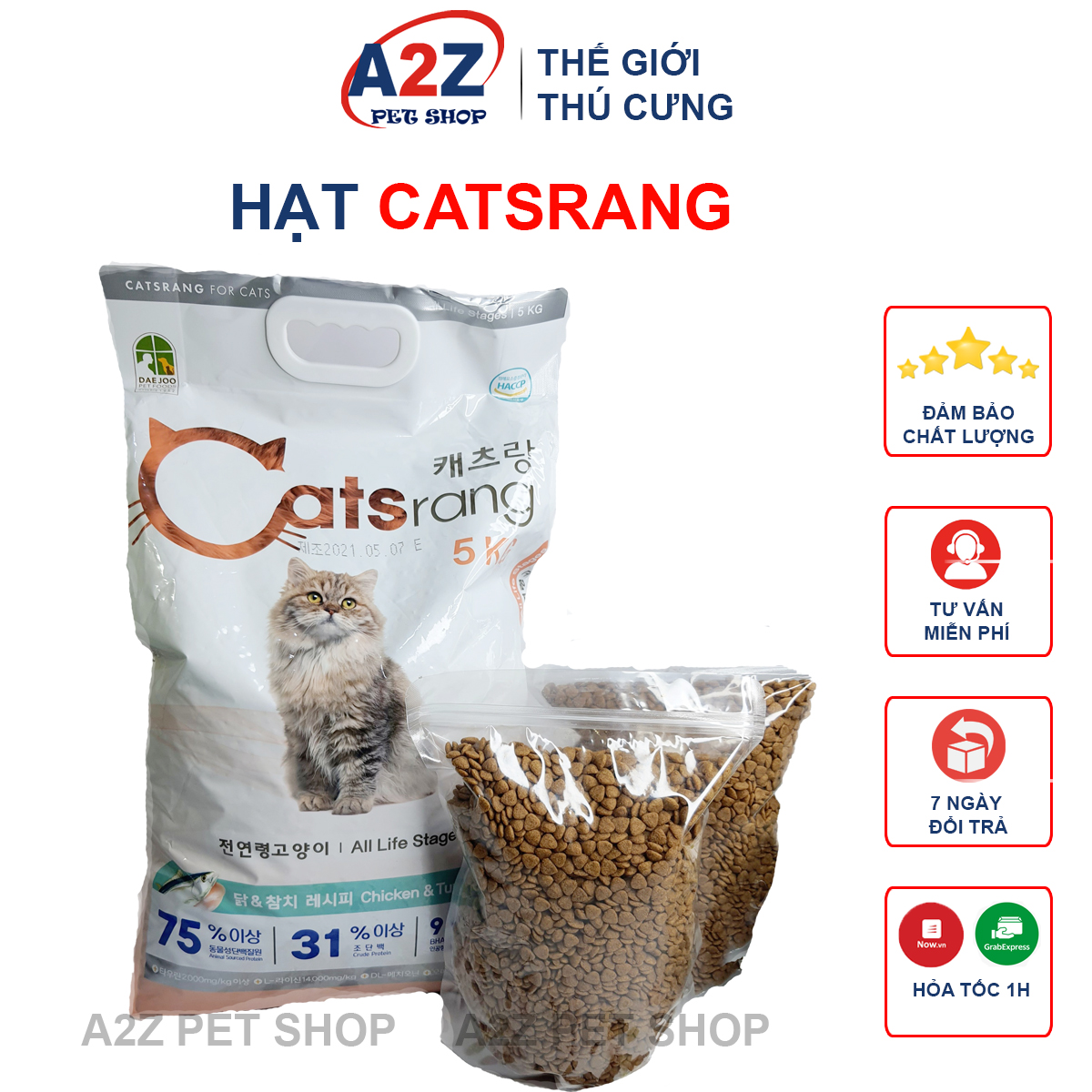 Hạt Catsrang Cho Mèo Lớn | Túi Zip 1kg | Catrang