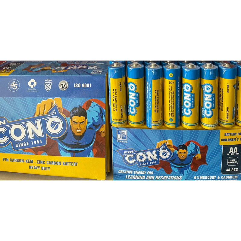 Pin tiểu ó vàng aa chính hãng 1,5v , pin tiểu aa pinaco