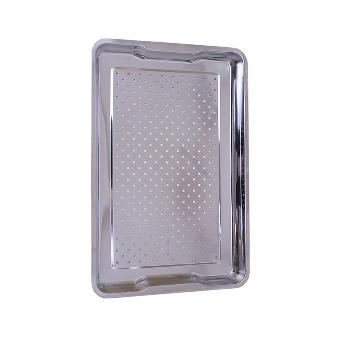Khay cơm phẳng inox có lổ kích thước 40x60cm