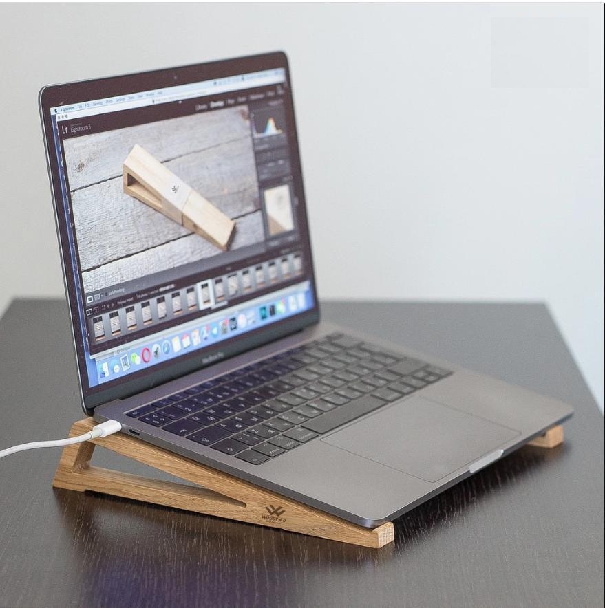 Chân Đế Gỗ Kê Macbook, Laptop Sang Trọng, Tinh Tế