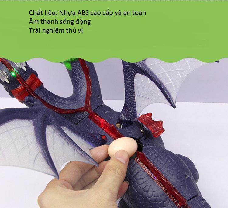 Khủng long 2 đầu biết kêu, có đèn, đẻ trứng